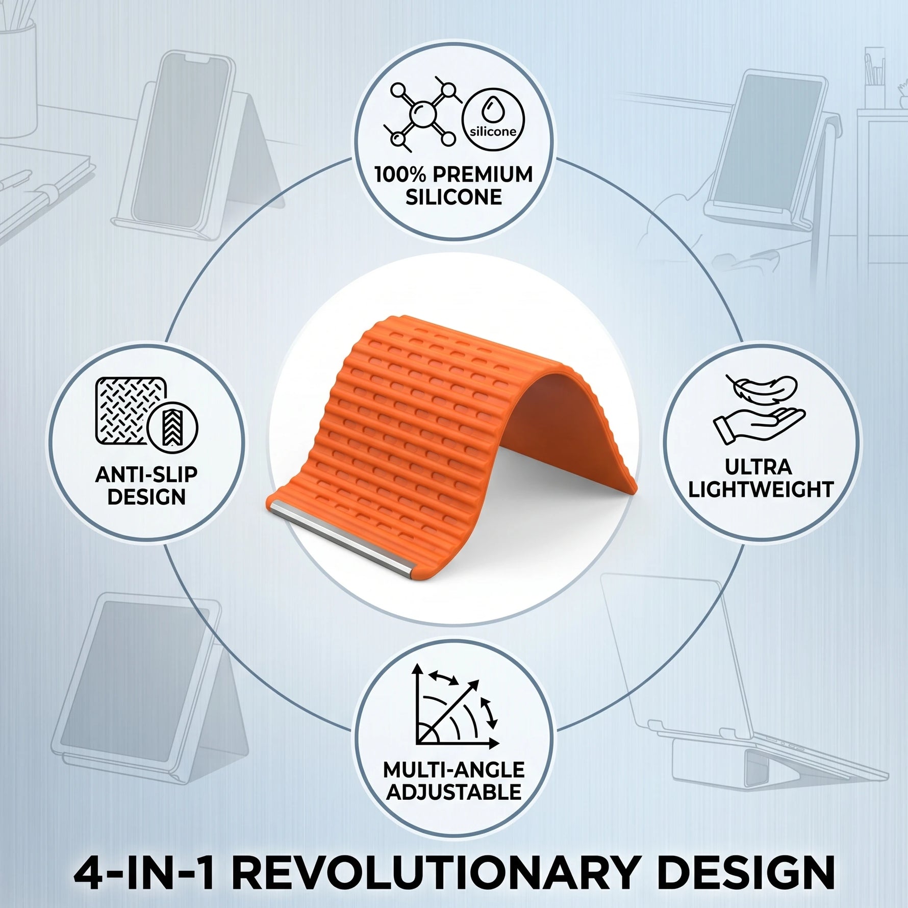 Transformable Silicone Device Stand