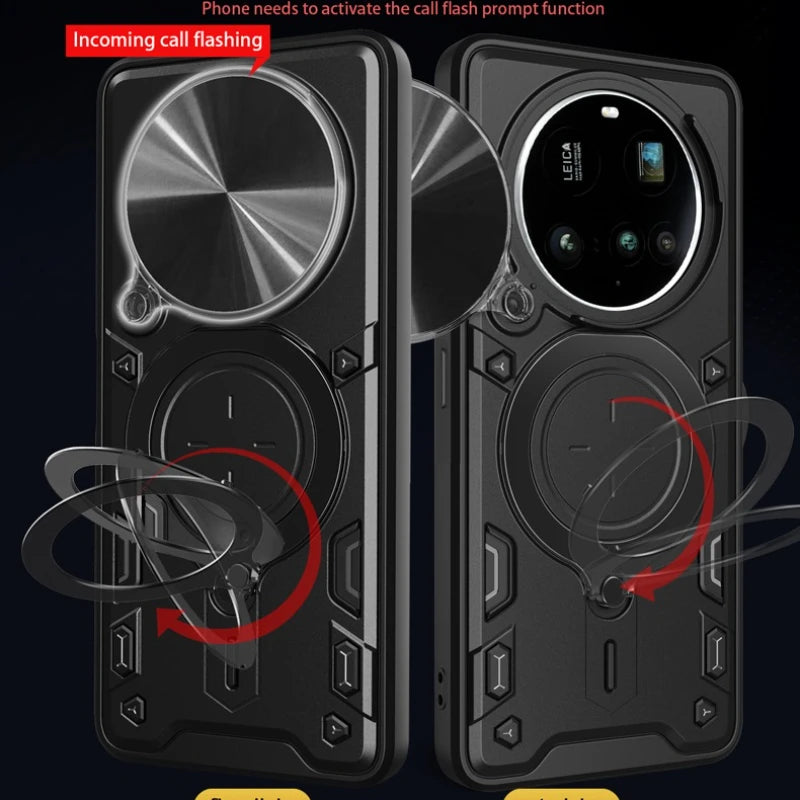Xiaomi 15 Ultra Magnetic Case with 360° Rotating Ring Stand