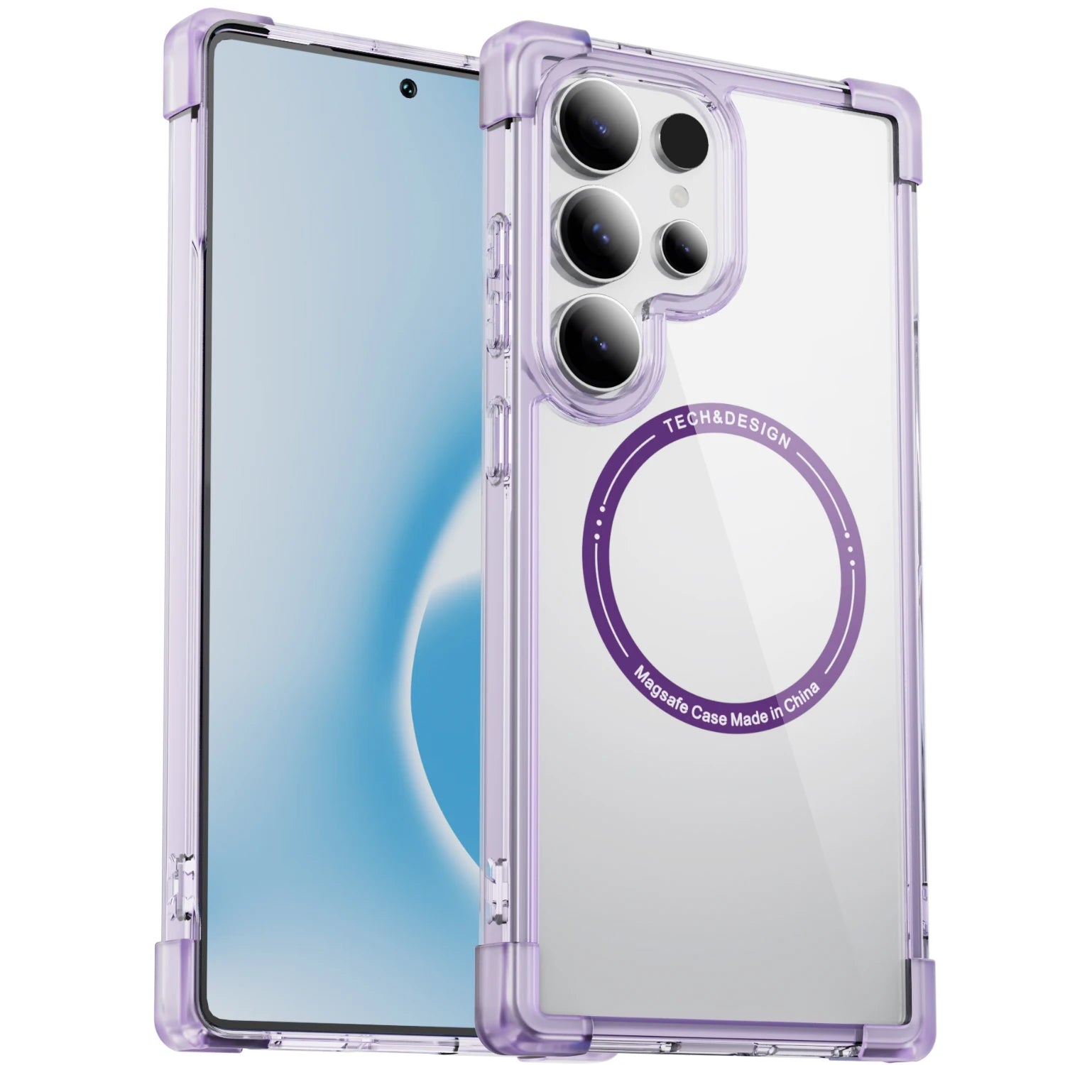 Clear Shockproof Magnetic Case with Airbag Protection for Samsung Galaxy S25 Series
