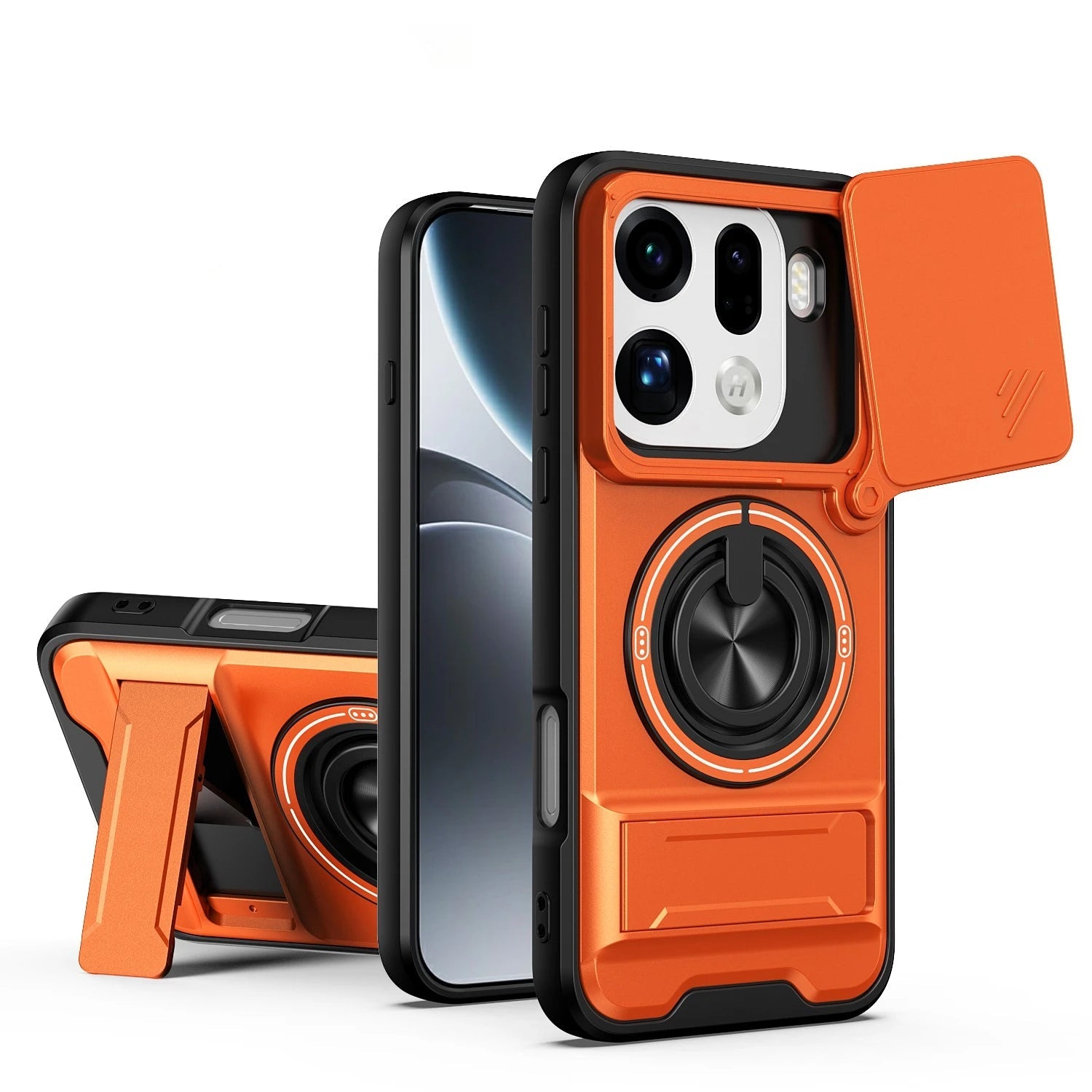 Luxury Protective Case with Rotating Ring Holder for OPPO Find X9 / X9 Pro