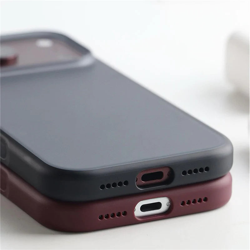Frosted Semi-Transparent Anti-Fingerprint Shockproof Case with Raised Camera Ring for iPhone 17 Series