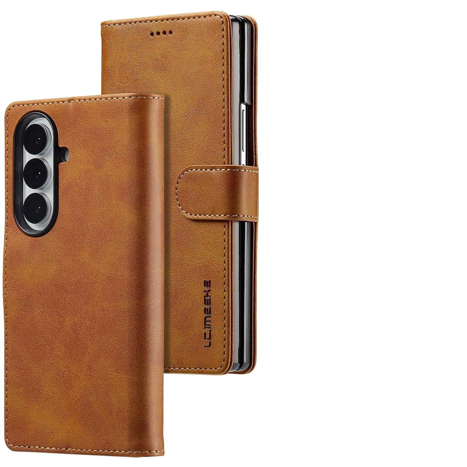 Samsung Galaxy Z Fold 7 Slim Leather Wallet Case with Kickstand