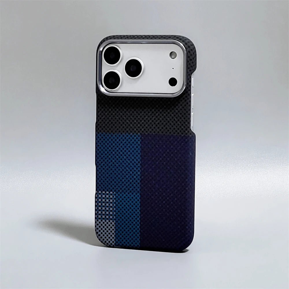 Colorful Carbon Fiber MagSafe Case with Metal Lens Frame for iPhone 17 Series