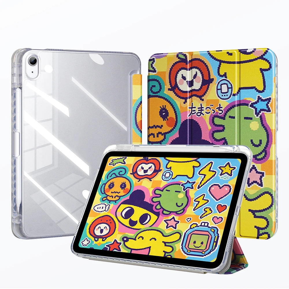 Frosted Transparent Folio Case with Folding Stand for iPad Air M4