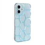 Hexagonal Texture Translucent Soft TPU Case for iPhone 16 Series