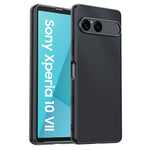 Sony Xperia 10 VII PU Leather Case with Fiber Texture and Shock-Resistant Protection