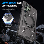 Shockproof Magnetic Armor Case with Ring Stand for Samsung Galaxy S26 Series