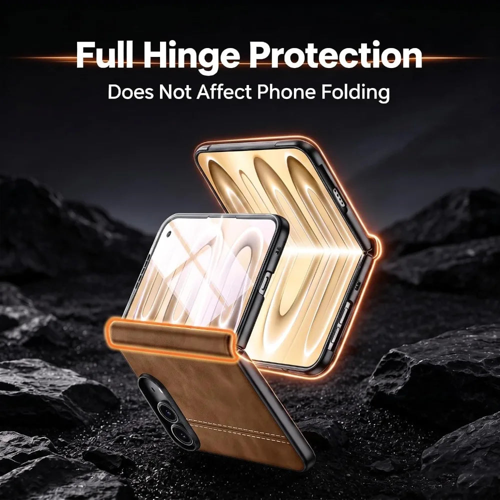 Matte Leather Case with Built-In Tempered Glass for iPhone Duo
