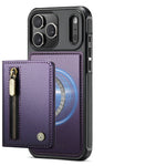 2-in-1 Detachable PU Leather MagSafe Case with Zippered RFID Card Slot for iPhone 17 Series