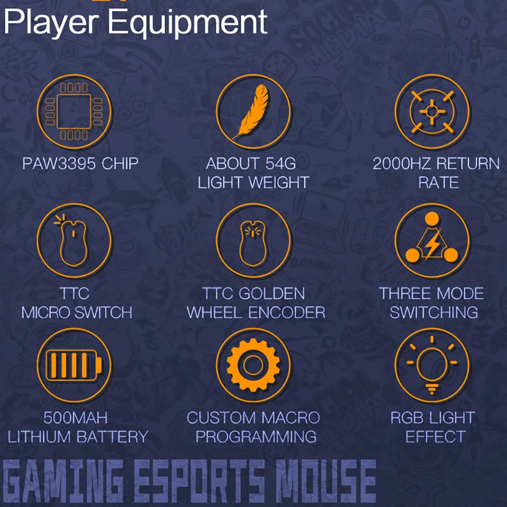 Darmoshark M3-S 2000Hz Polling Rate Gaming Mouse