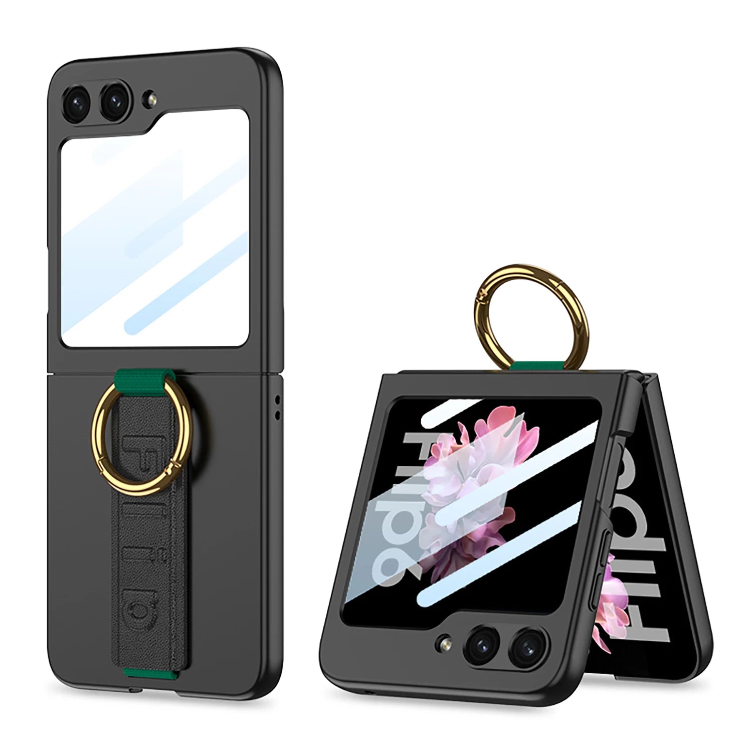 Shockproof Hard PC Case with Wrist Strap Ring for Samsung Galaxy Z Flip 6
