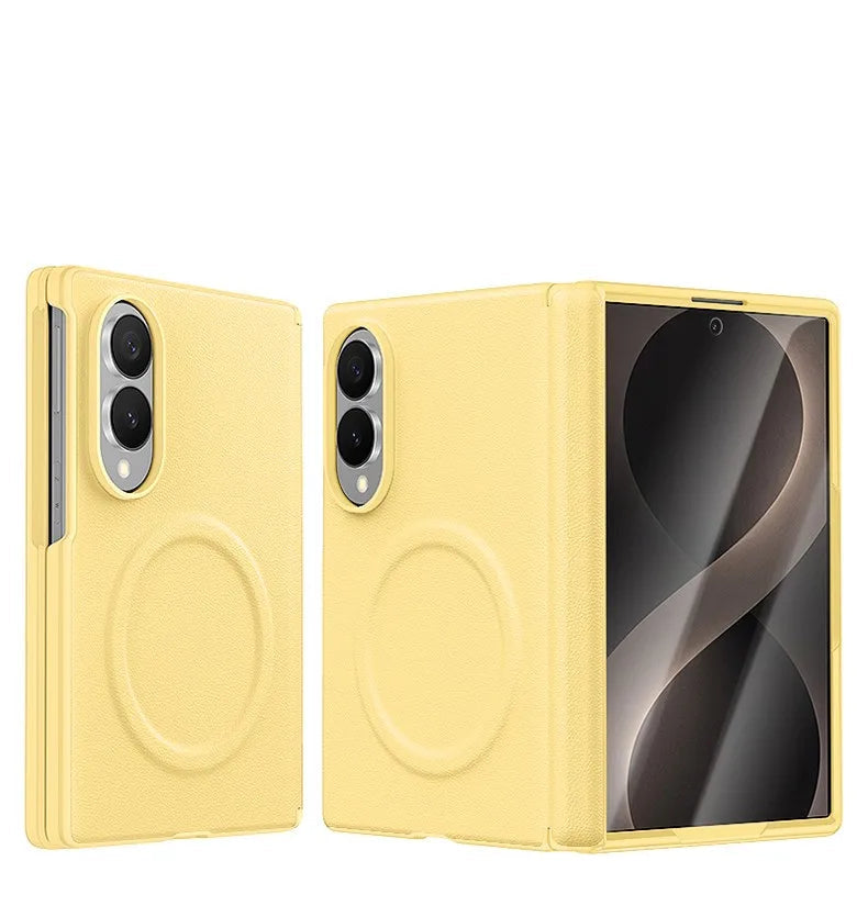 Luxury Magnetic Vegan Leather Case with Screen Protector for Samsung Galaxy Z Fold 8