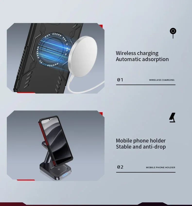 Shockproof Heat Dissipation Magnetic Case for Realme 14