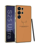 Premium Moose Pattern Leather Case with Soft Edge for Samsung Galaxy S25 Ultra