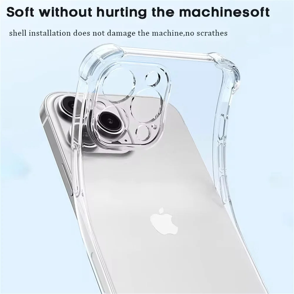 Crystal Clear Shockproof Silicone Case for iPhone 15 Series