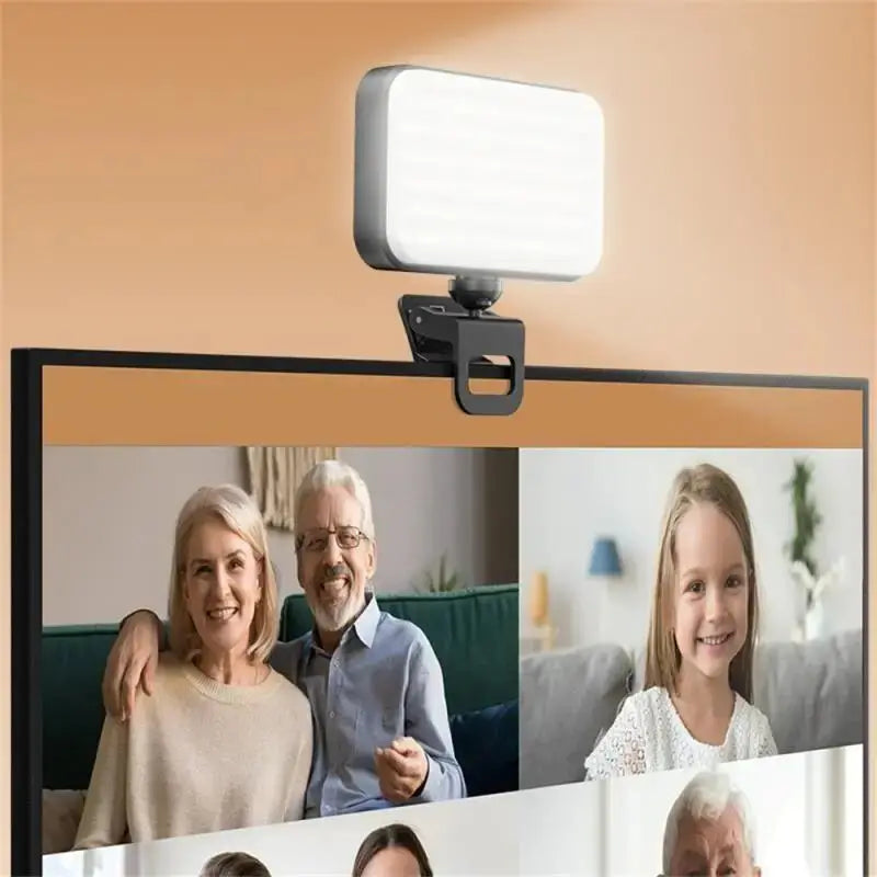 FANGTUOSI Rechargeable LED Clip-On Selfie Light with 3 Brightness Modes