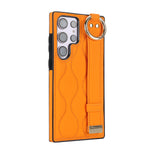 Shockproof Leather Phone Case with Wrist Strap & Ring for Samsung Galaxy S23 Series