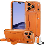Lychee Grain Leather Crossbody Case with Detachable Neck Strap for iPhone 17 Series