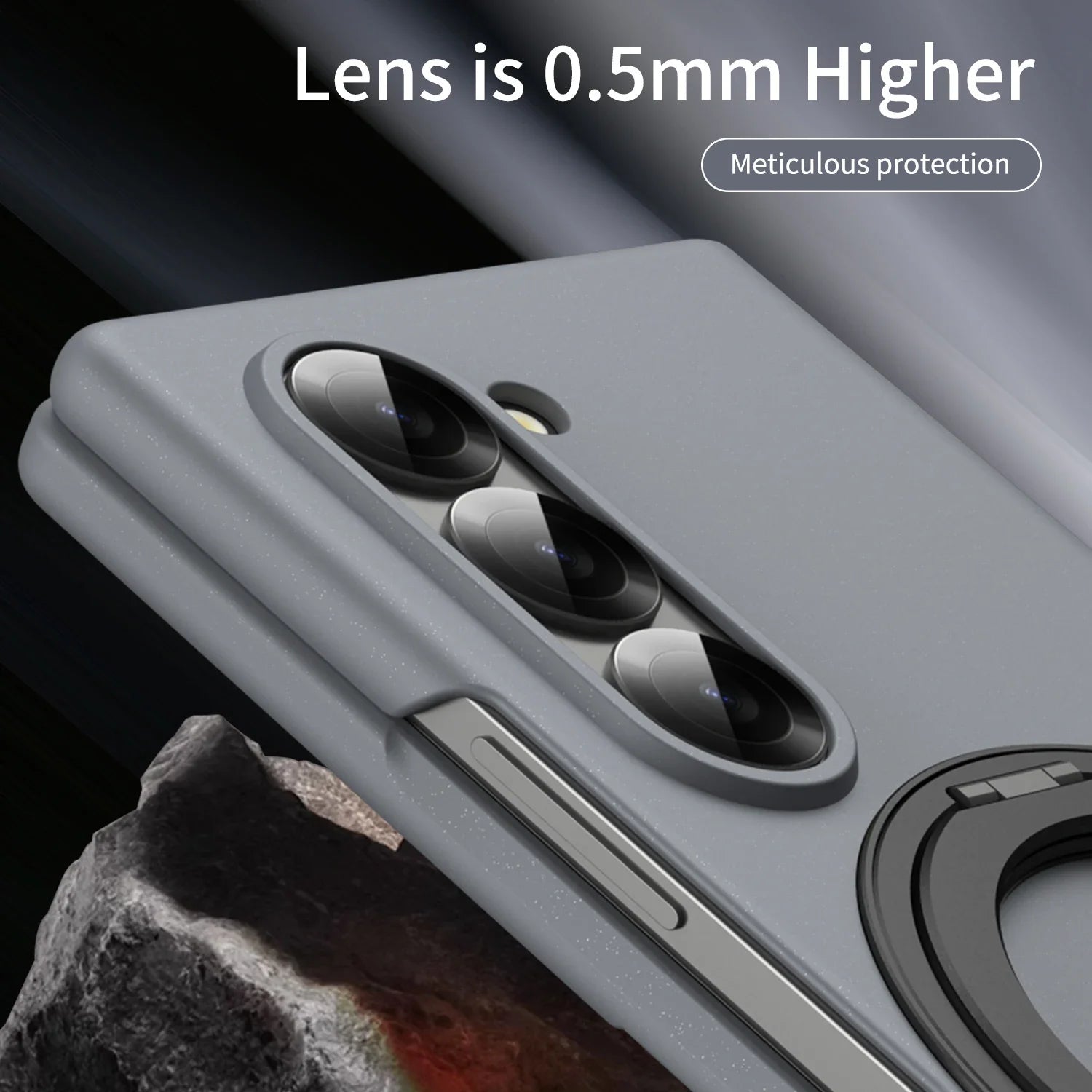 Skin-Feel Ultra Thin Magnetic Case with 360° Ring Kickstand for Samsung Galaxy Z Fold 6
