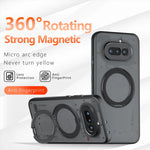Nothing Phone 4a Translucent Anti-Fingerprint Magnetic Case with Ring Holder