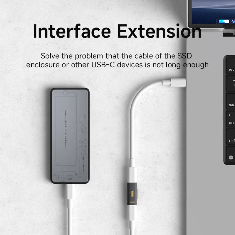 Hagibis USB4 USB-C Female to Female Extension Adapter