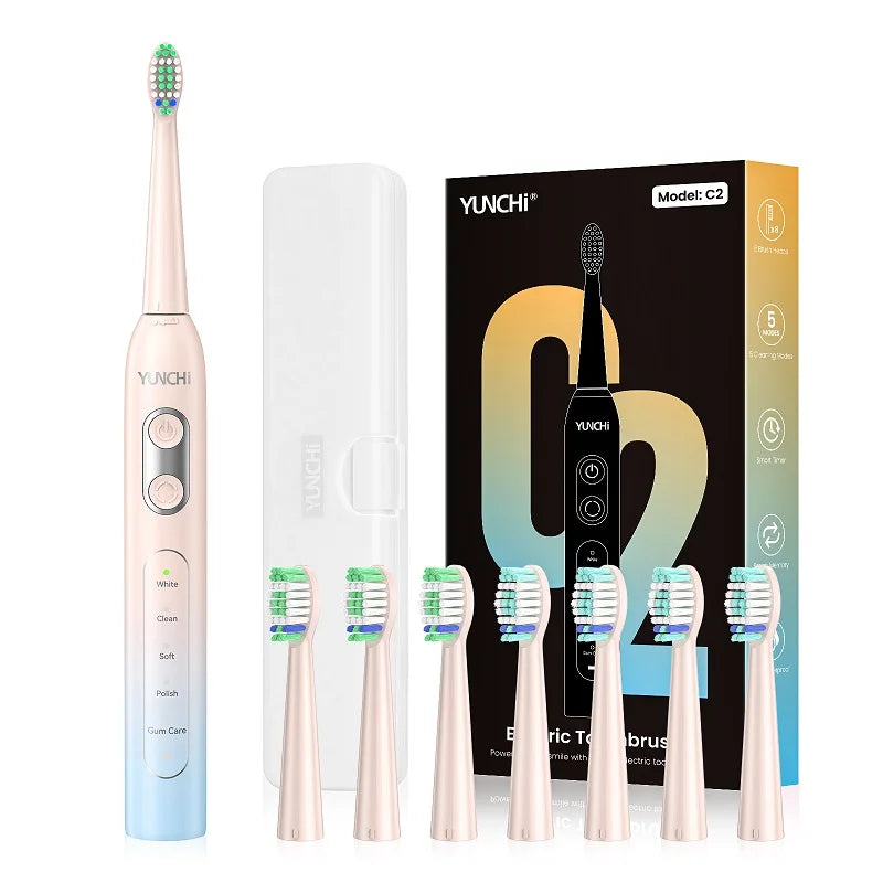 Yunchi C2 Electric Toothbrush for Adults – 90-Day Battery