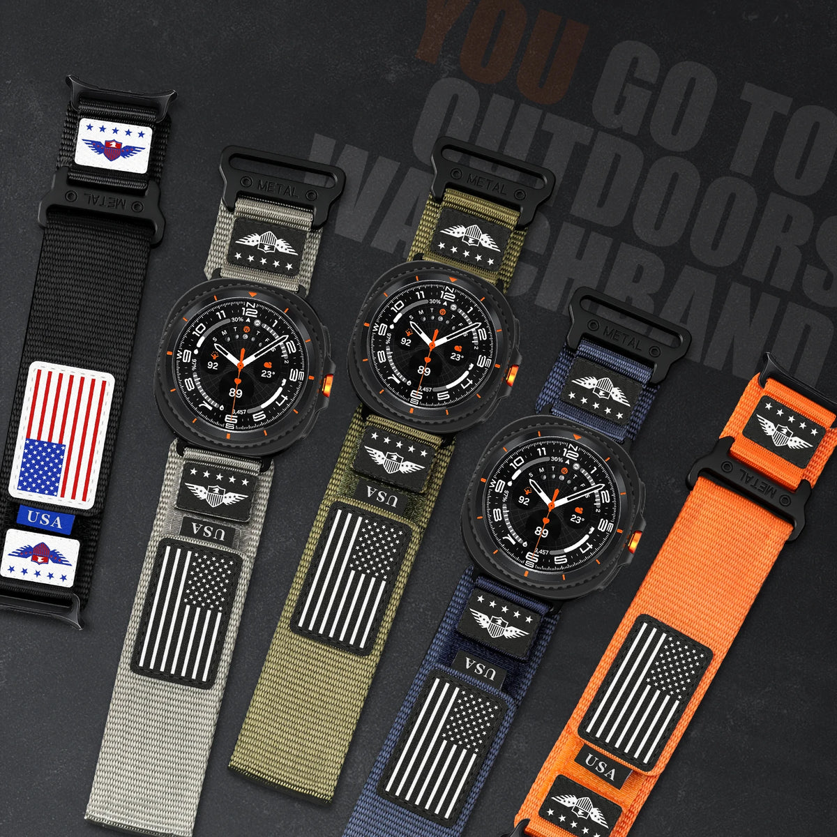 Woven Nylon Watch Strap with Metal Slide Buckle for Samsung Galaxy Watch 9