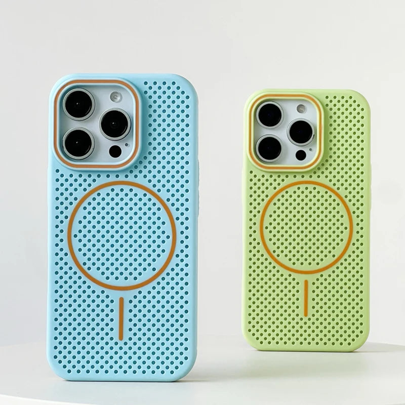 Slim Hollow Mesh MagSafe Protective Case for iPhone 15 Series
