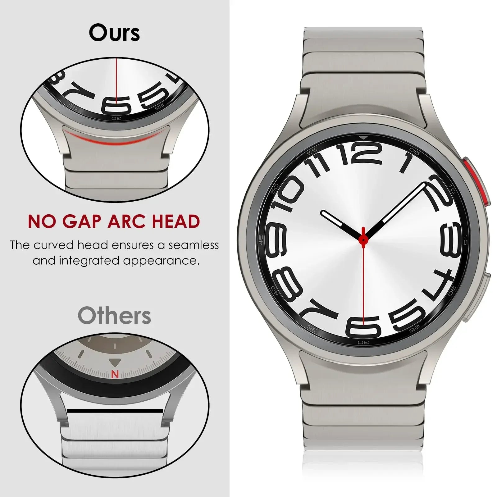 No Gaps Magnetic Stainless Steel Strap for Samsung Galaxy Watch 7 - Sleek & Secure