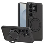Samsung Galaxy S26 Series Leather Case with Rotating Ring Bracket