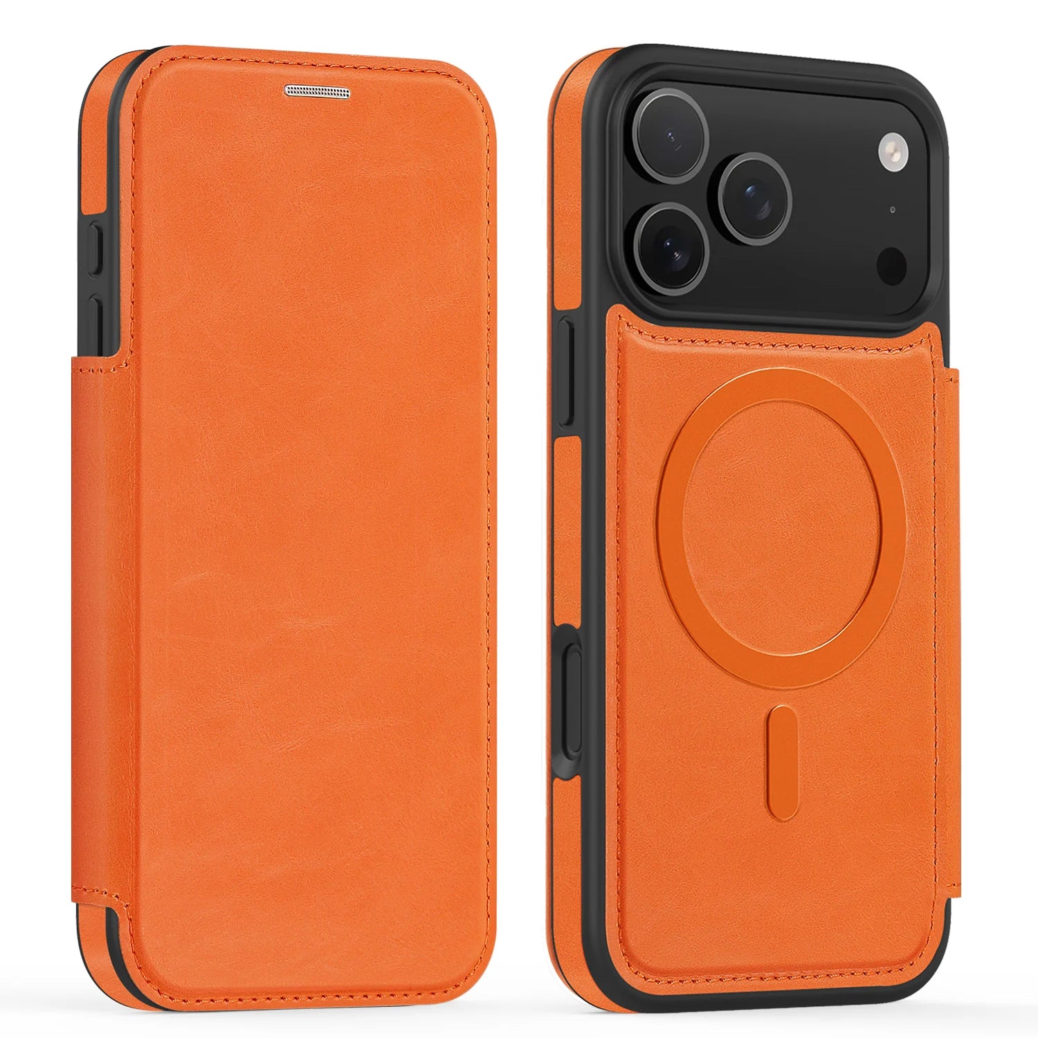 Stylish Flip Leather MagSafe Case for iPhone 17 Series
