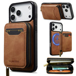 Premium Detachable MagSafe Case with Zipper Storage for iPhone 17 Series
