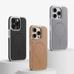 Premium Plating Frame Leather MagSafe Case for iPhone 16 Series