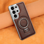 Premium Leather Magnetic Case with Ring Kickstand for Samsung Galaxy S26 Series