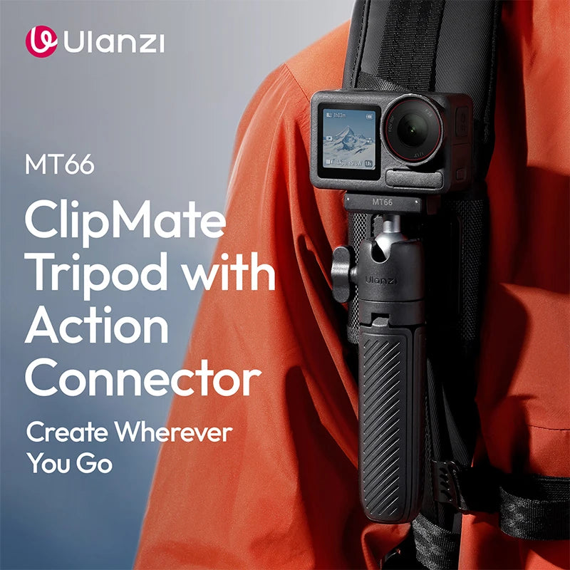 Ulanzi MT66 ClipMate Tripod with Action Connector and Velcro Strap