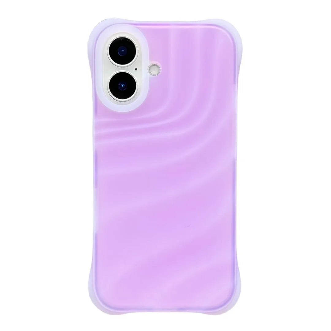 Soft Liquid Silicone Jelly Case with Fluorescent Wave Design for iPhone 16 Series