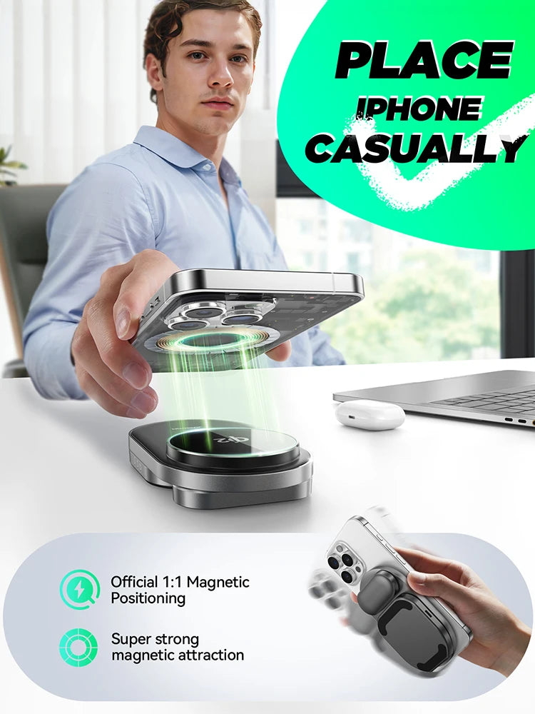 Joyroom Qi2 3-in-1 Foldable Wireless Charging Station