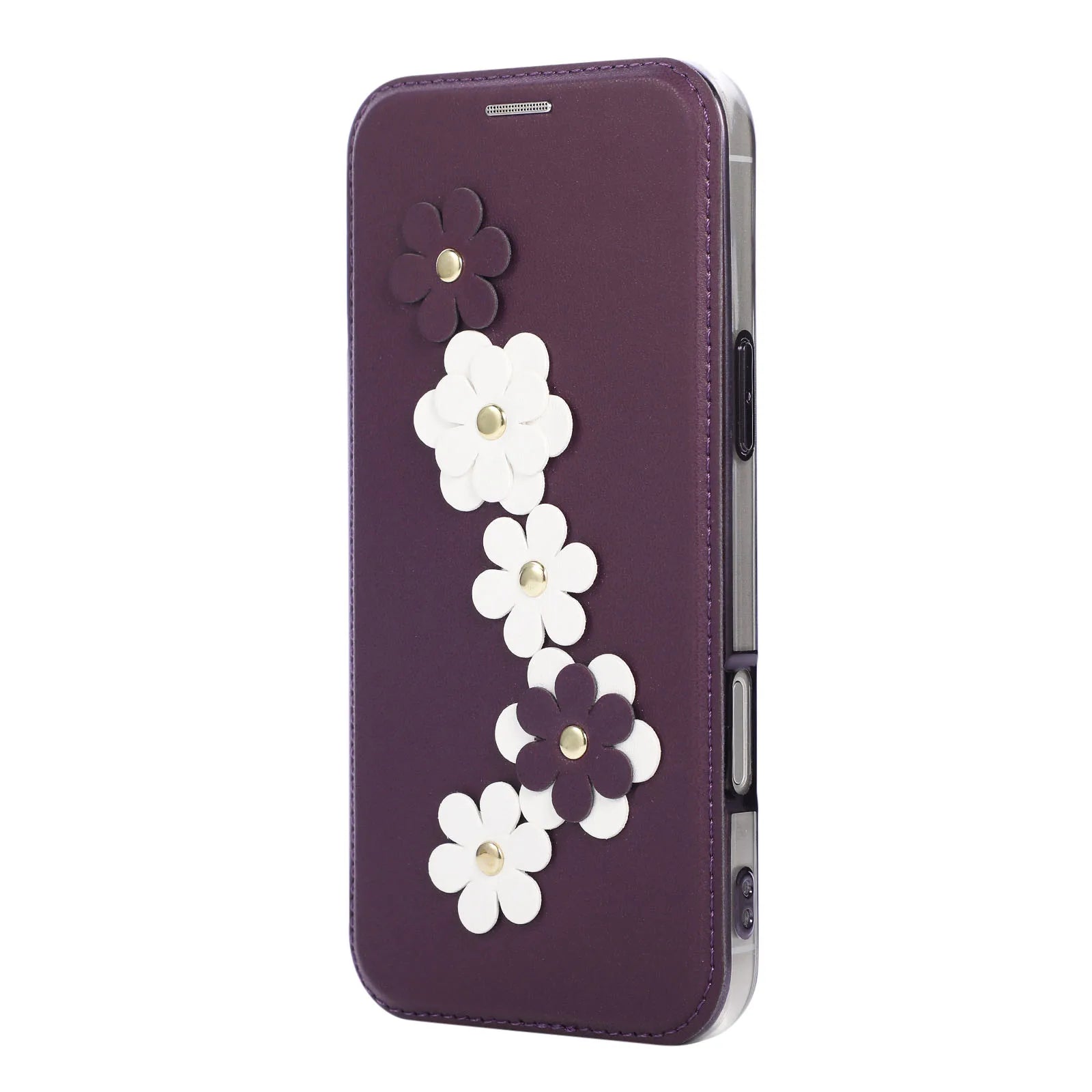 Elegant 3D Flower MagSafe Leather Flip Wallet Case for iPhone 17 Series
