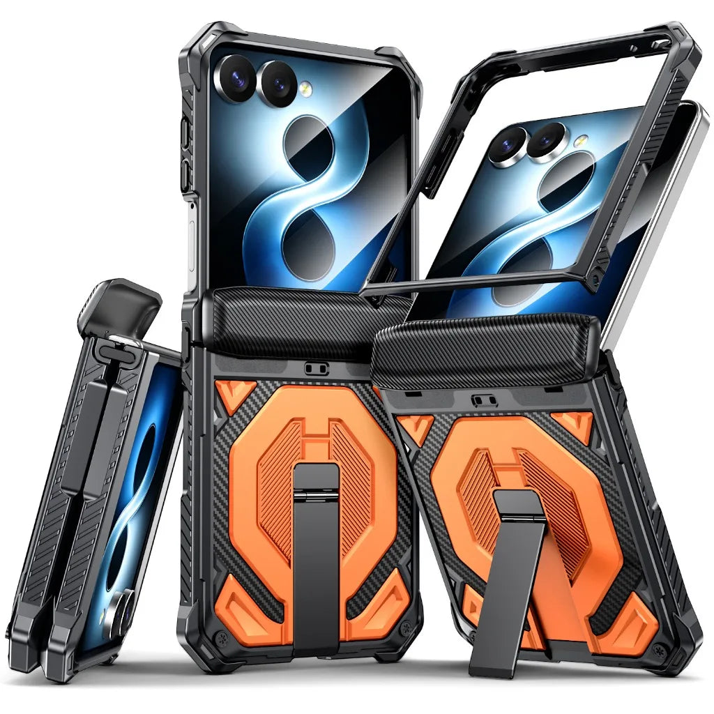 Heavy-Duty Magnetic Case with Kickstand for Samsung Galaxy Z Flip 8
