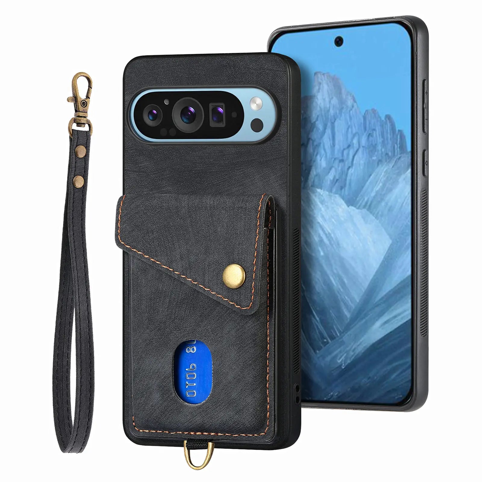 Google Pixel 9 Series Shockproof PU Leather Wallet Case with Built-in Card Holder