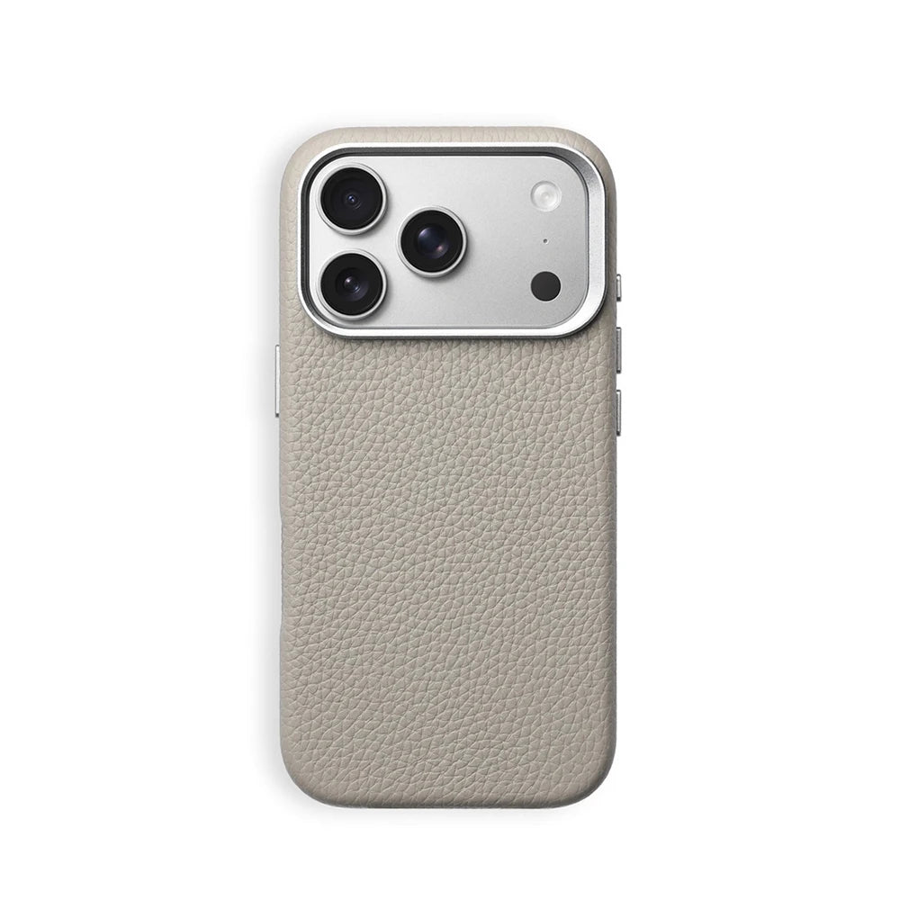 Luxury Lychee Texture PU Leather Case with Alloy Lens Frame for iPhone 17 Series