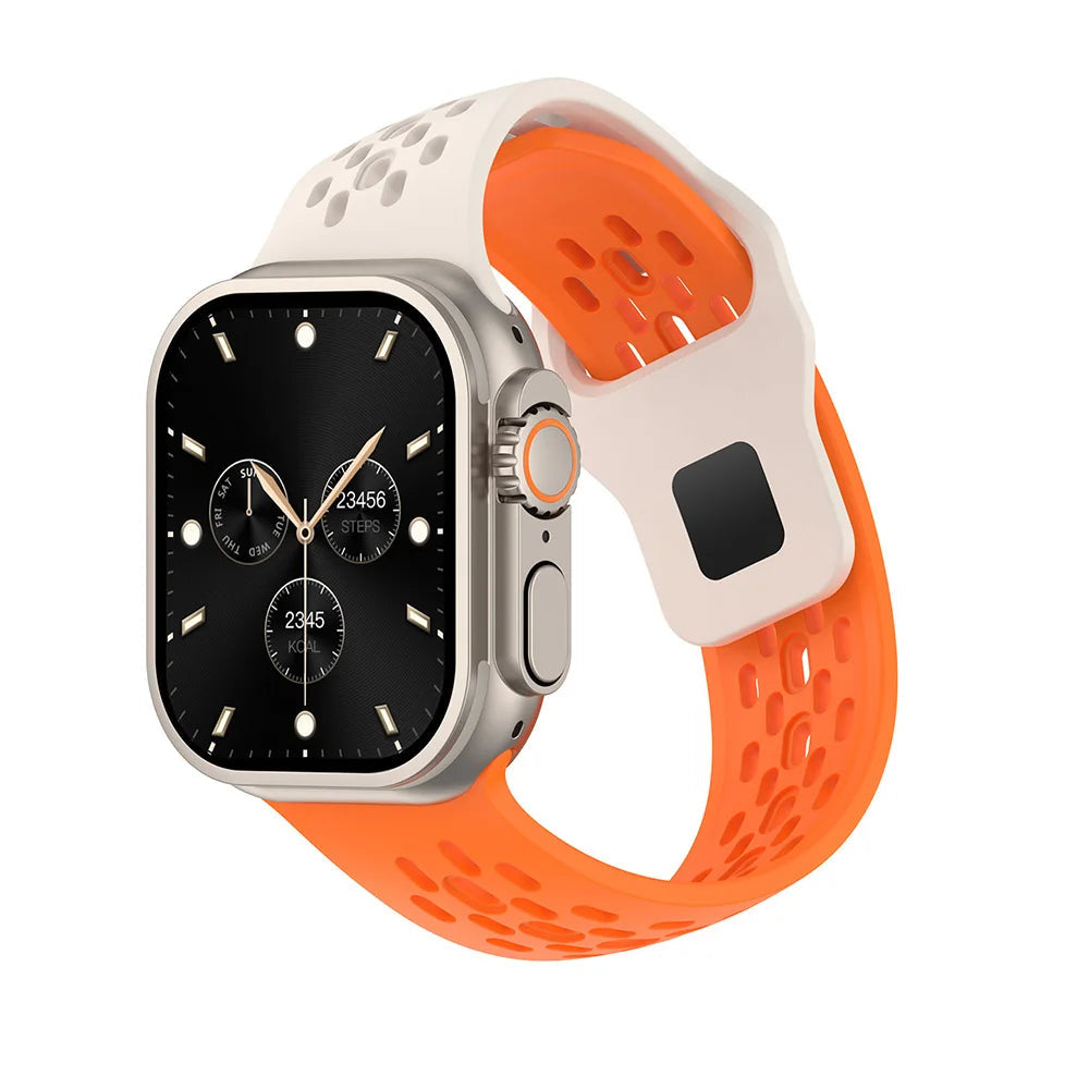 Perforated Silicone Tapered Band with Slot Connector for Apple Watch