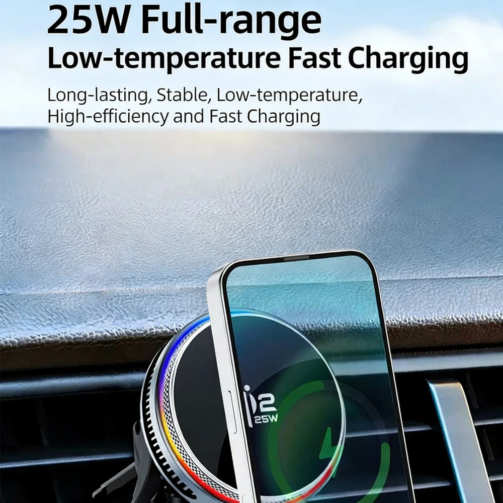 ACEFAST 25W Qi2 Car Charger with Magnetic Holder and RGB Light
