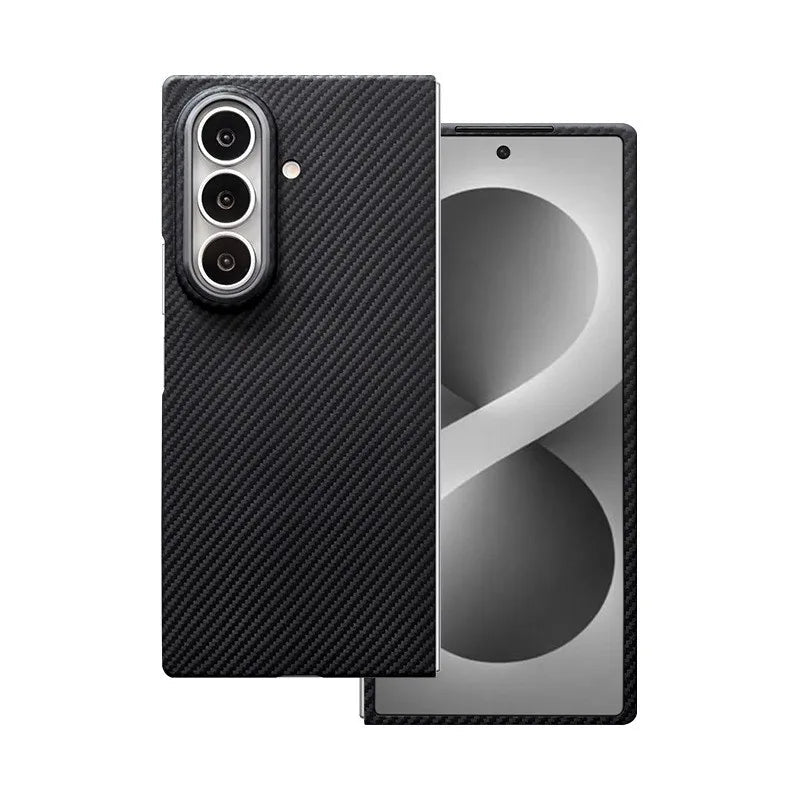 Aramid Fiber Textured Magnetic Case with Raised Camera Protection Ring for Samsung Galaxy Z Fold 8 Ultra