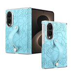 Fashion Embossed Leather Case with Wrist Strap for Samsung Galaxy Z Fold 8
