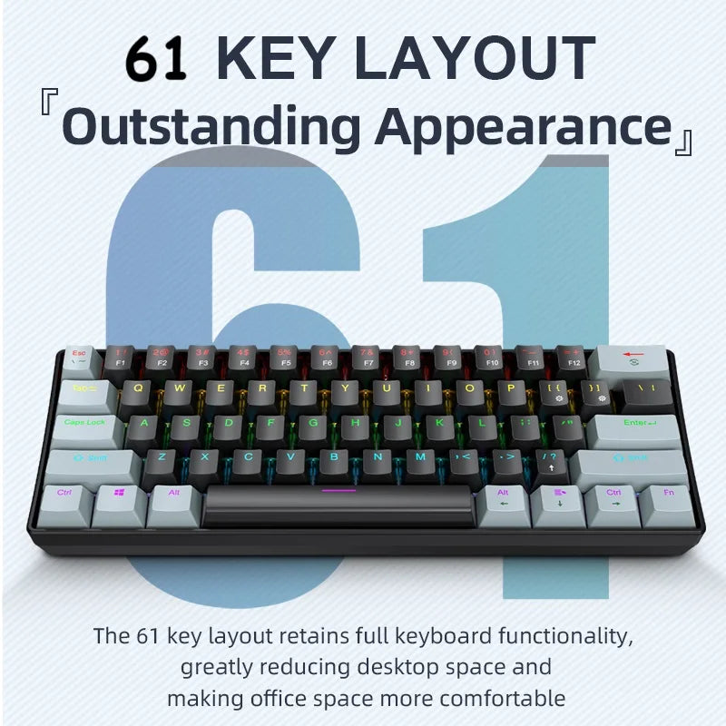 APAYADO K61 60% Compact Wired Mechanical Keyboard