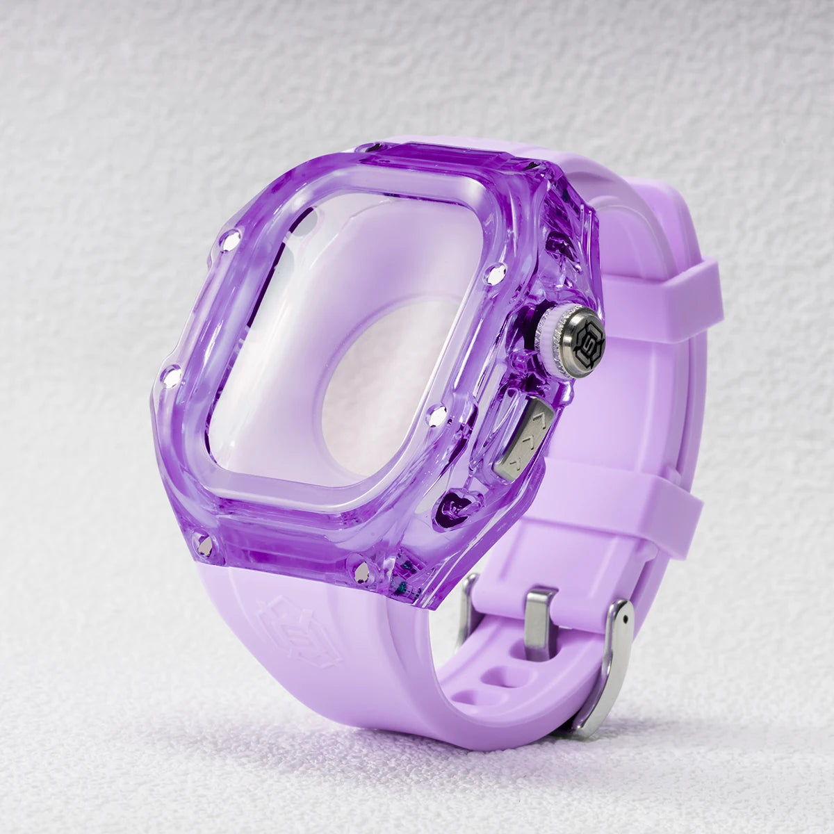 Luxury Transparent Protective Case with Silicone Strap for Apple Watch Ultra 2