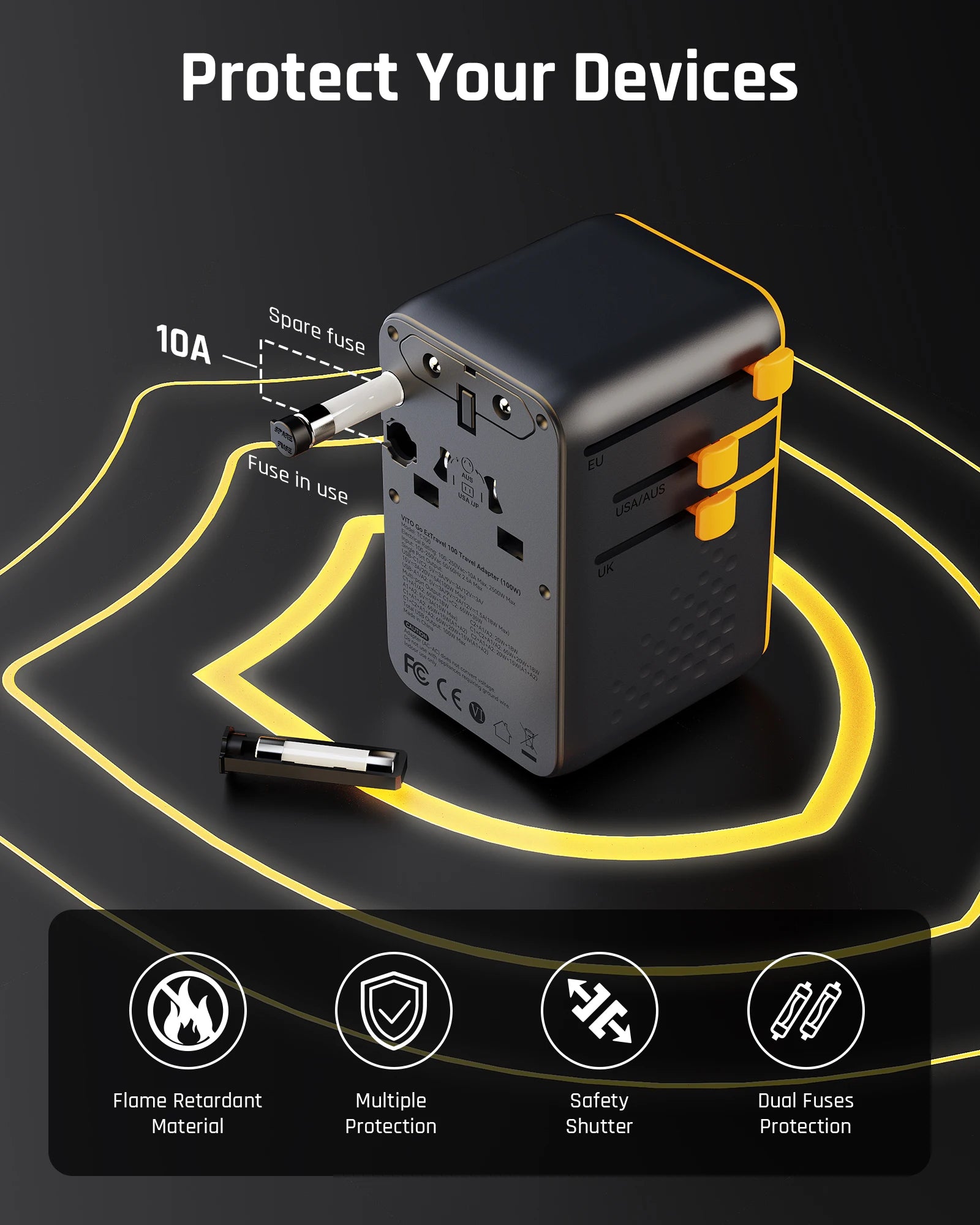 VOLTME 100W PD GaN Universal Travel Adapter