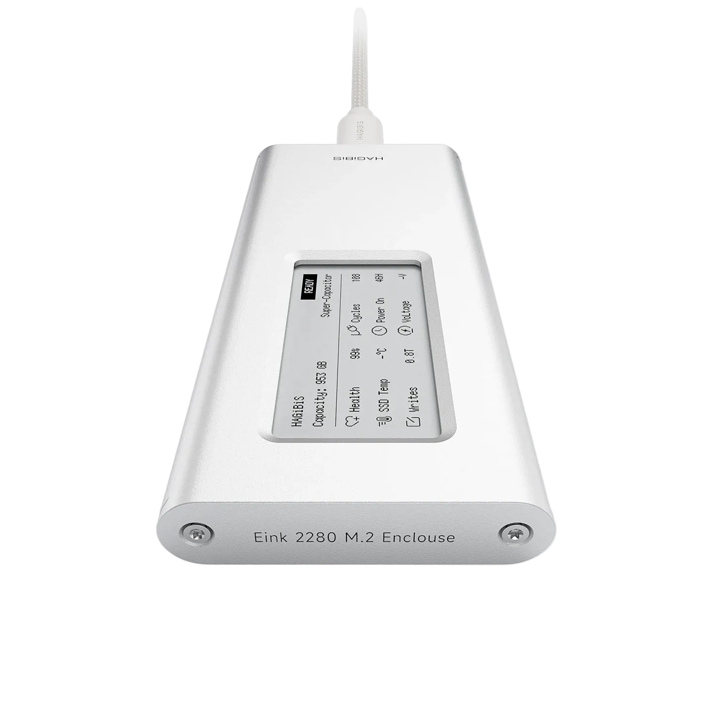 Hagibis Aluminum NVMe External SSD Case with Ink Screen