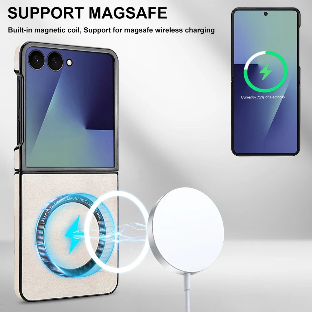 Samsung Galaxy Z Flip 7 Magnetic Leather Case